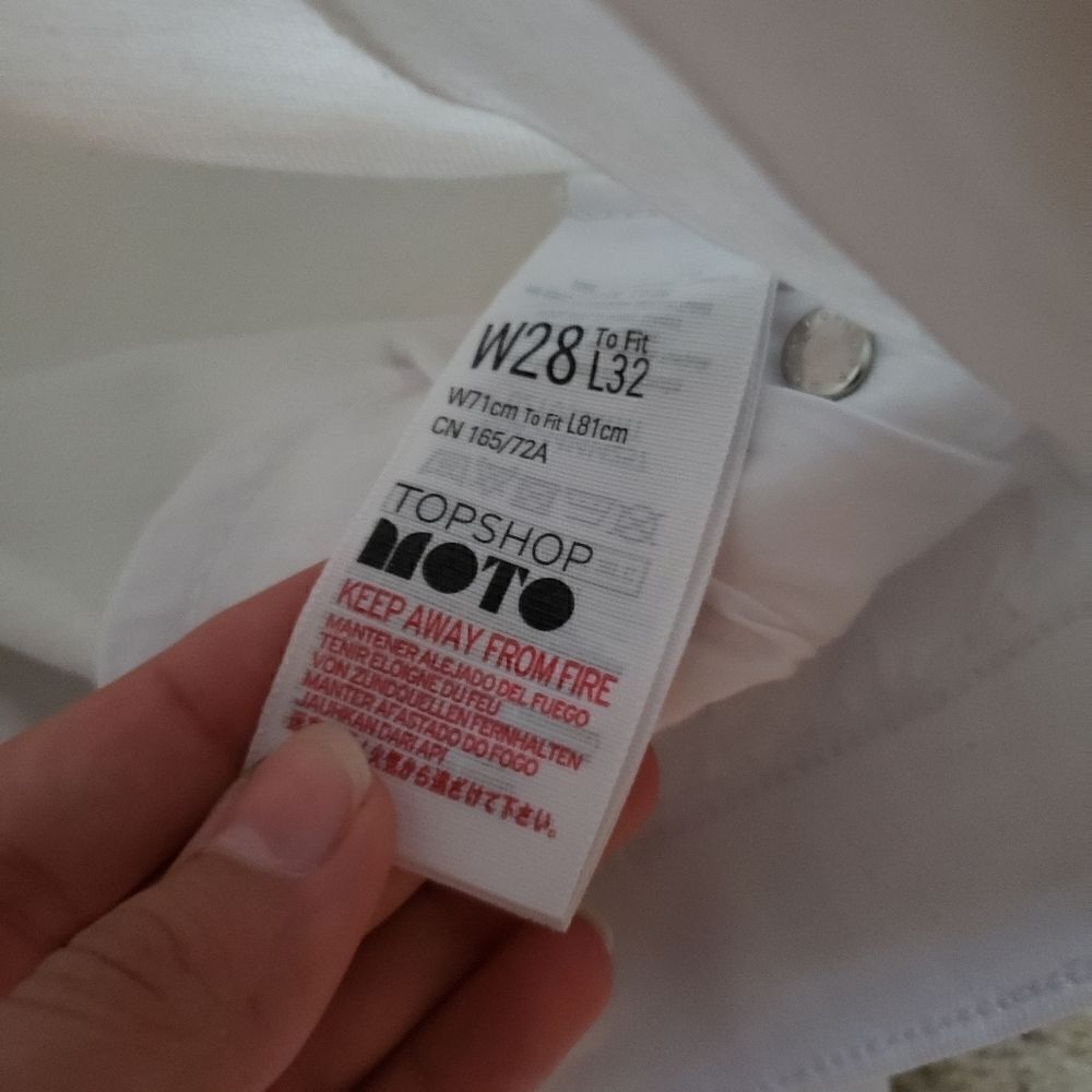 TOPSHOP Jamie Off White Recycled Cotton Blend Jeans Size 28 - Picture 8 of 12